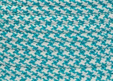 Herringbone Braided Rope Basket in Aqua and White