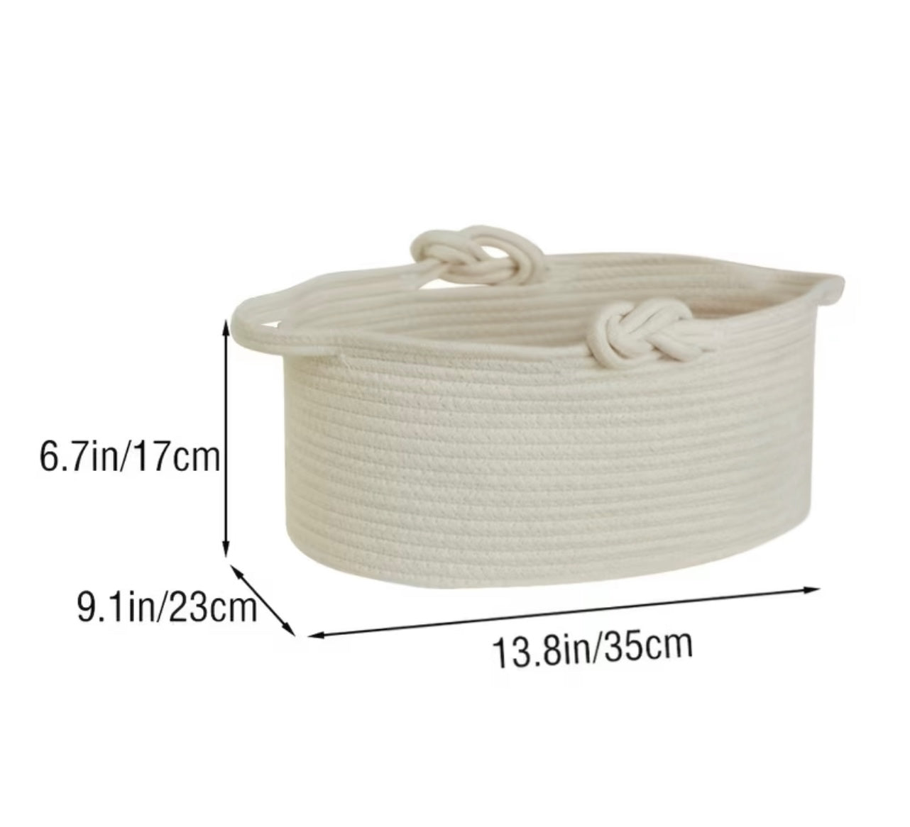 Set of Braided Rope Round Baskets in Off White