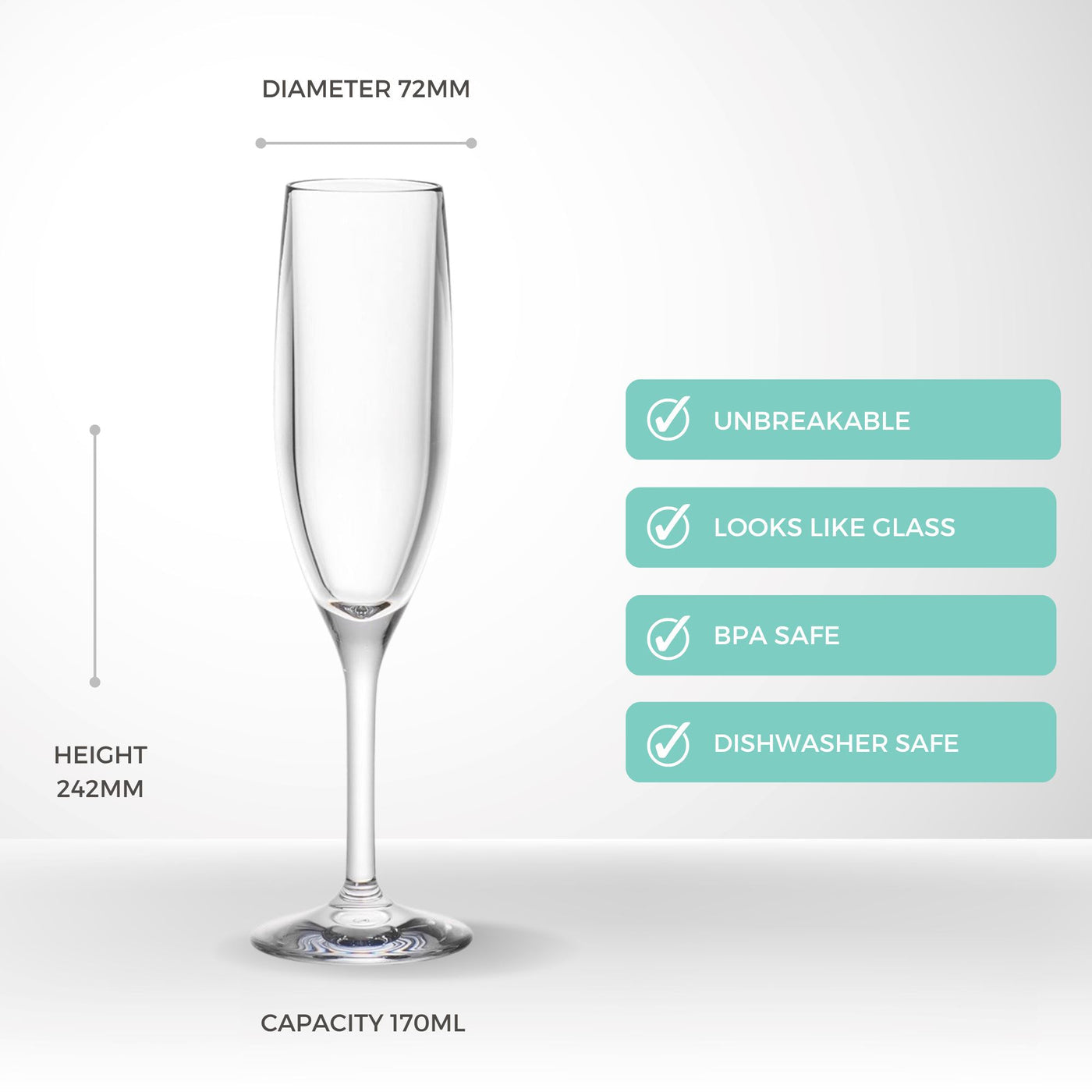 D-Still Polycarbonate Champagne Glass Set
