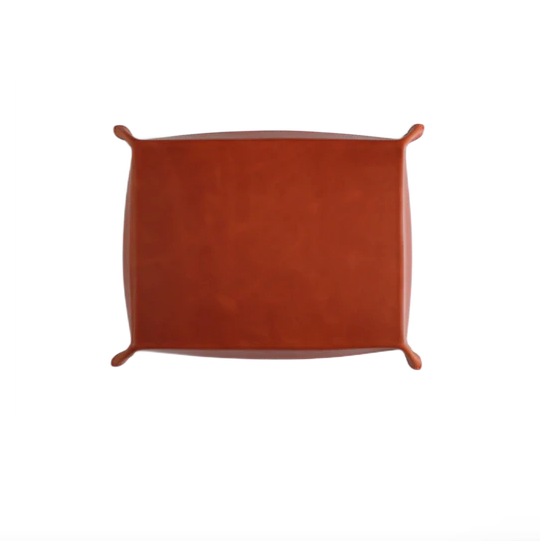 Genuine Leather & Suede Valet Tray in Grey