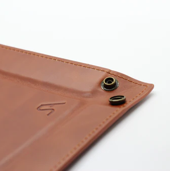 Genuine Leather Valet Tray in Warm Brown