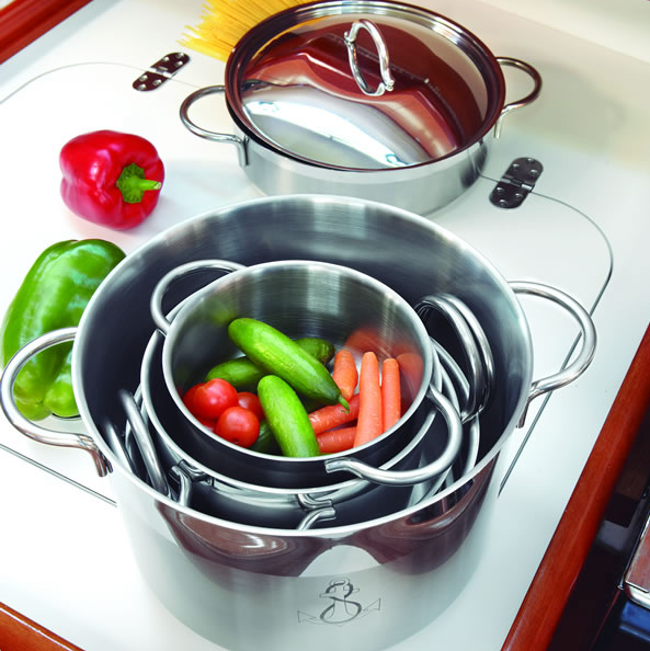 Marine Business Stainless Steel Nesting Cookware Sets