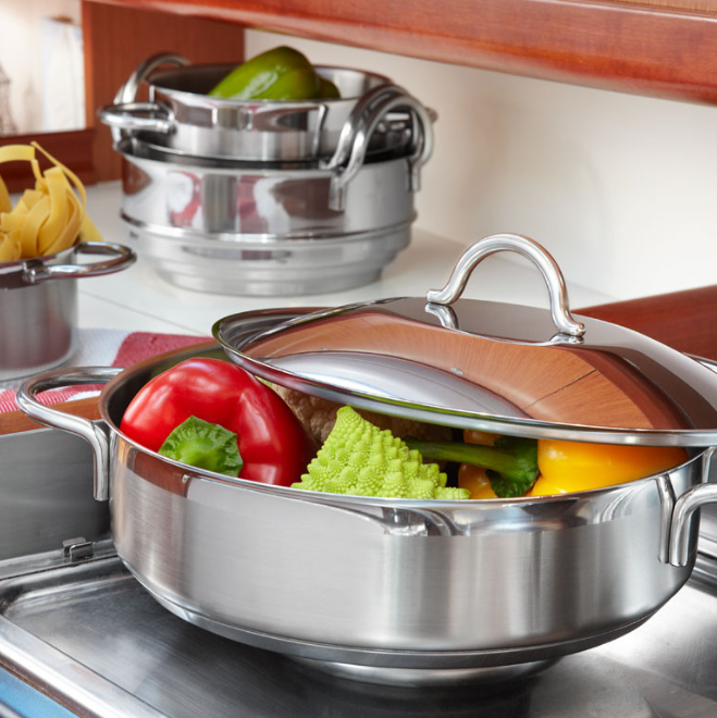 Marine Business Stainless Steel Nesting Cookware Sets