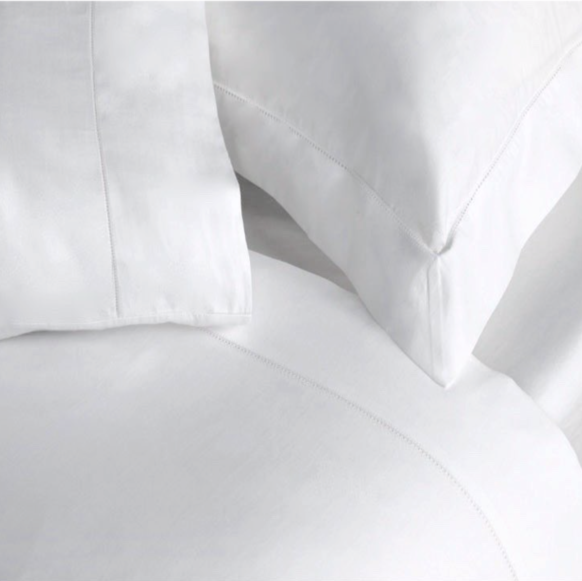 500 Thread Count 100% Egyptian Cotton Percale Sheets With Hemstitch Detail