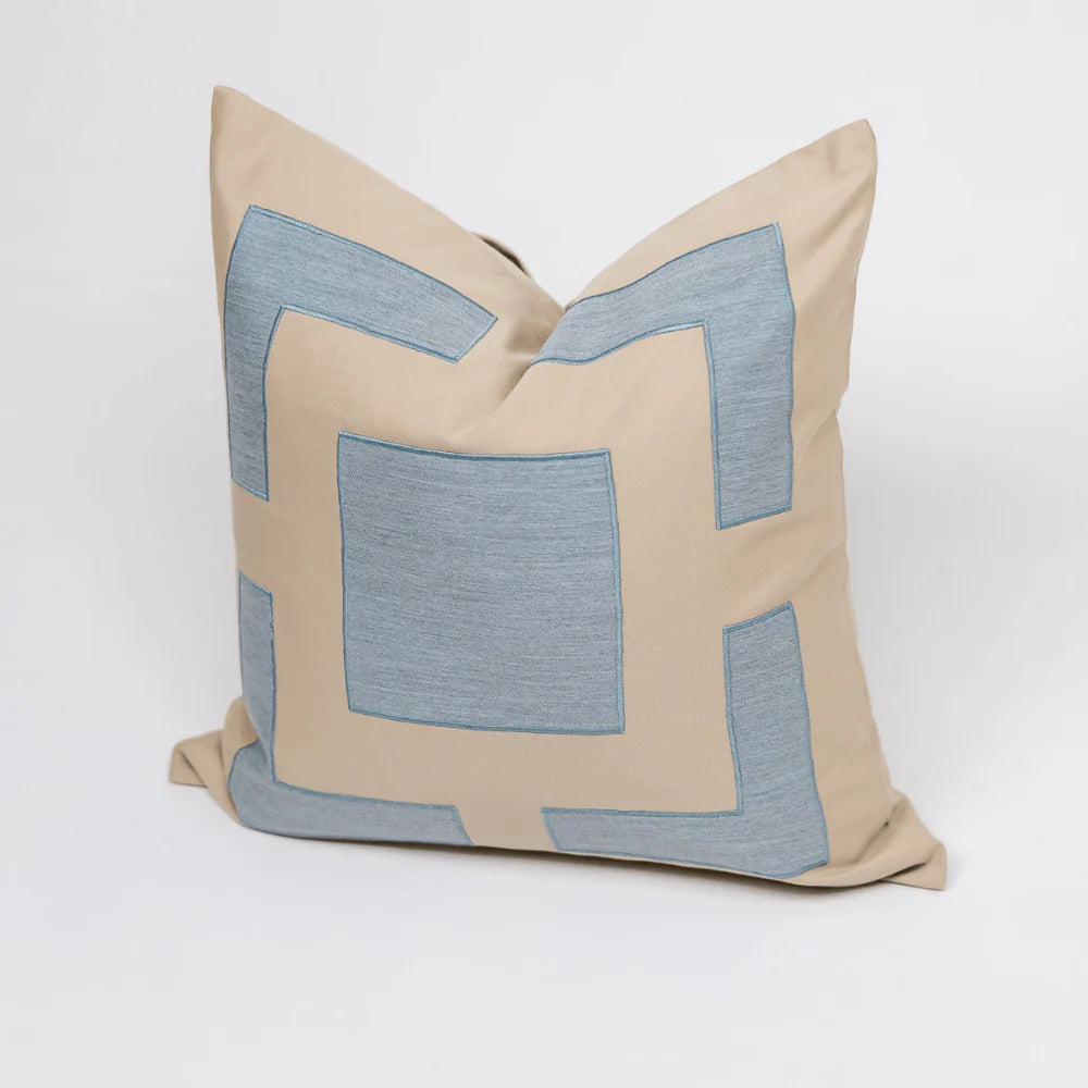 Bandhini Outdoor Cloud & Beige Panel Lounge Cushion