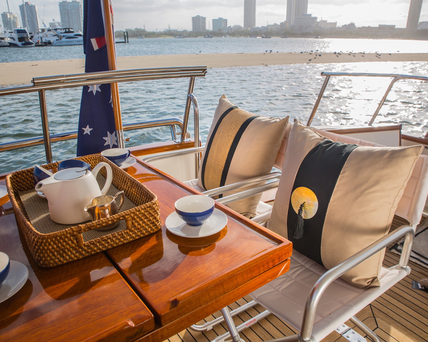 Bandhini Outdoor Black Tassel Cushion