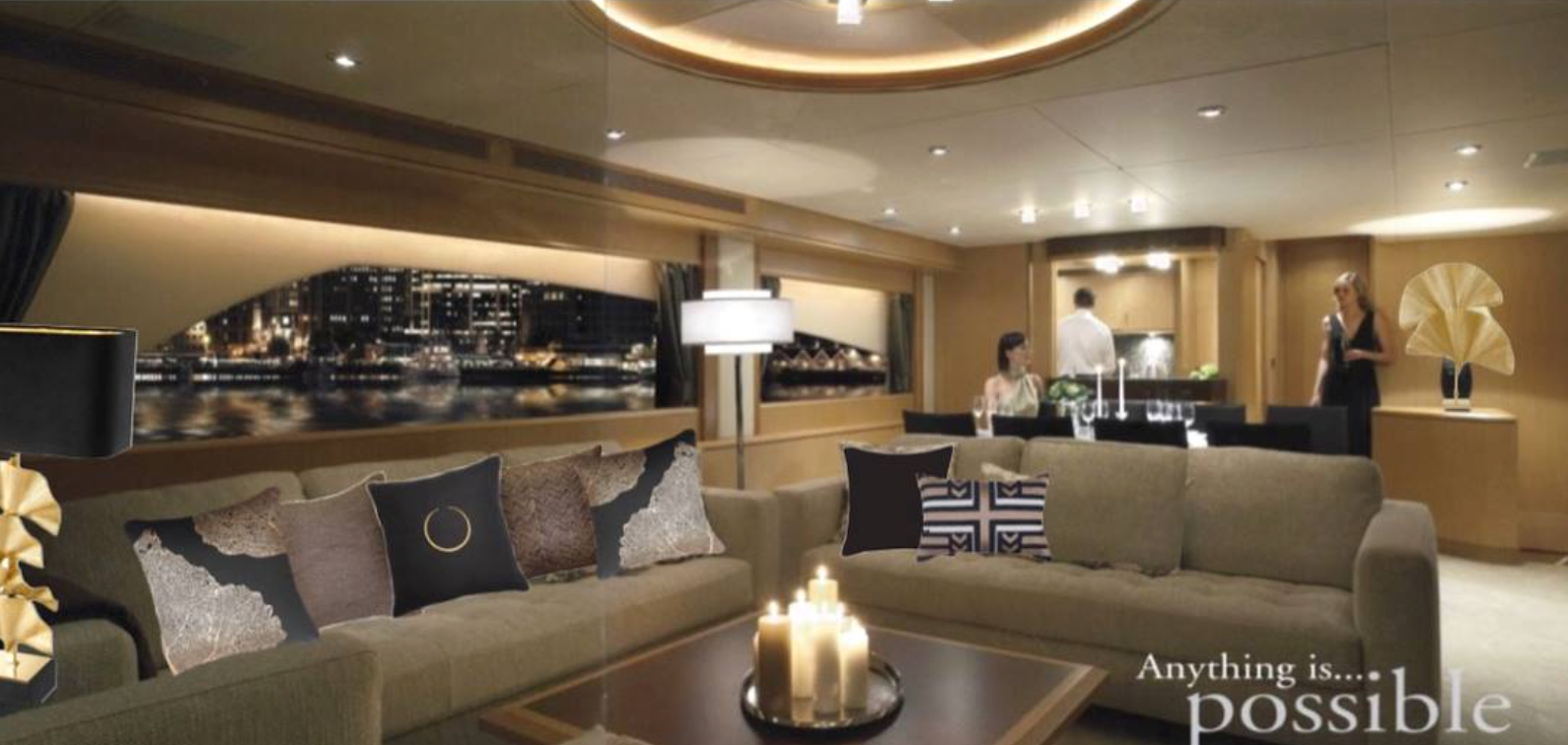 Bandhini Black Piped Linen Lounge Cushion