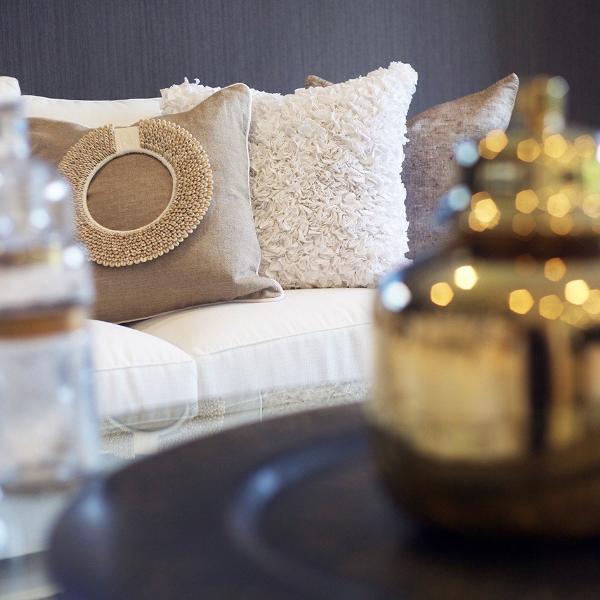 Bandhini Natural Linen Shell Ring Cushion