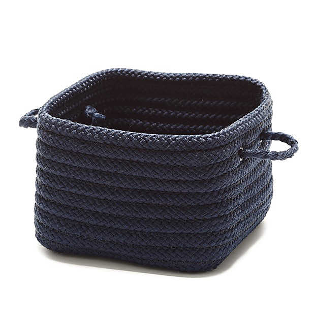 Simply Home Braided Rope Basket Navy