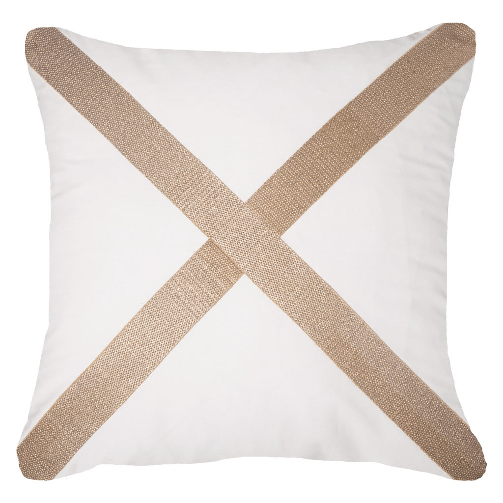 Bandhini White & Gold Bone Lily Pad Lounge Cushion