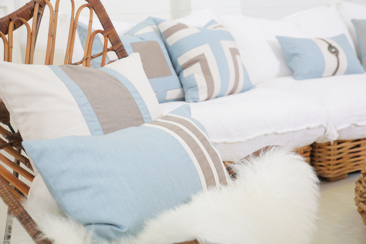 Bandhini Outdoor Cloud Tassel Lumbar Cushion