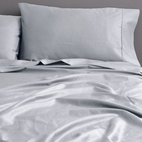 500 Thread Count 100% Cotton Sateen Sheet Set Silver Grey