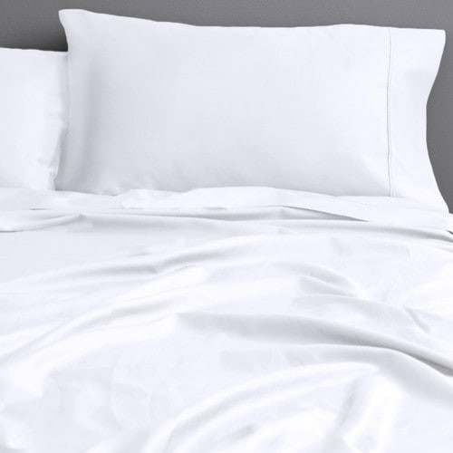 500 Thread Count 100% Cotton Sateen Sheet Set White