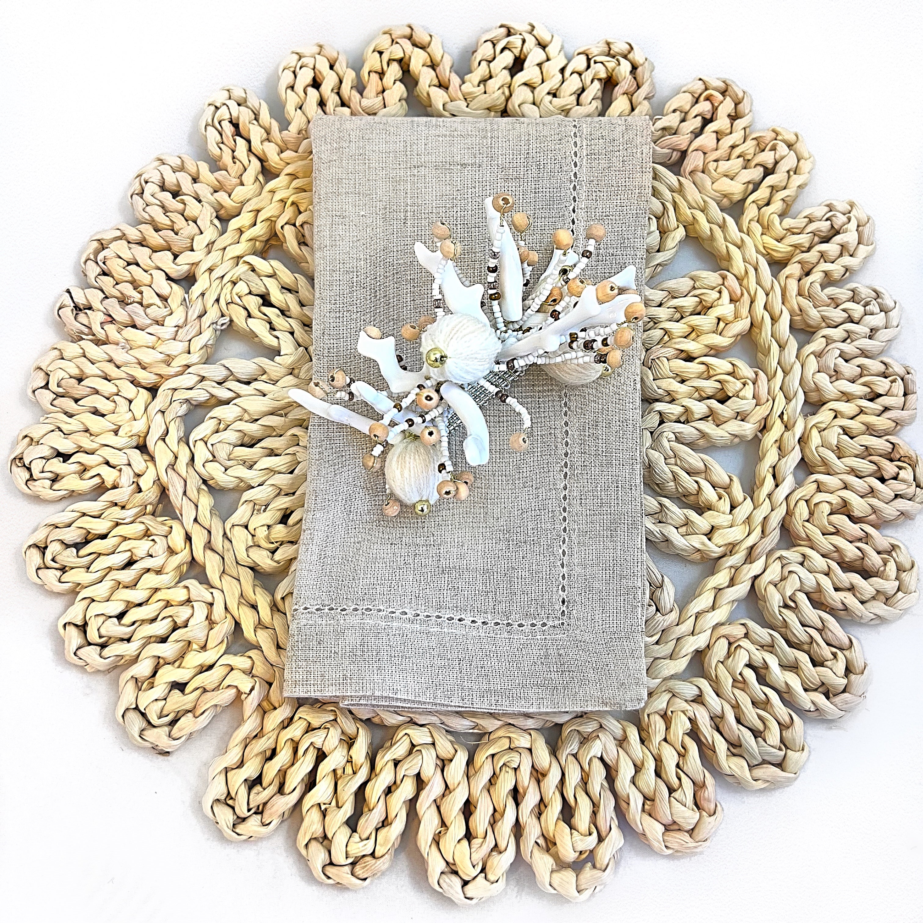 Santorini Table Accessories Collection Napkin Rings, Napkins & Placemats
