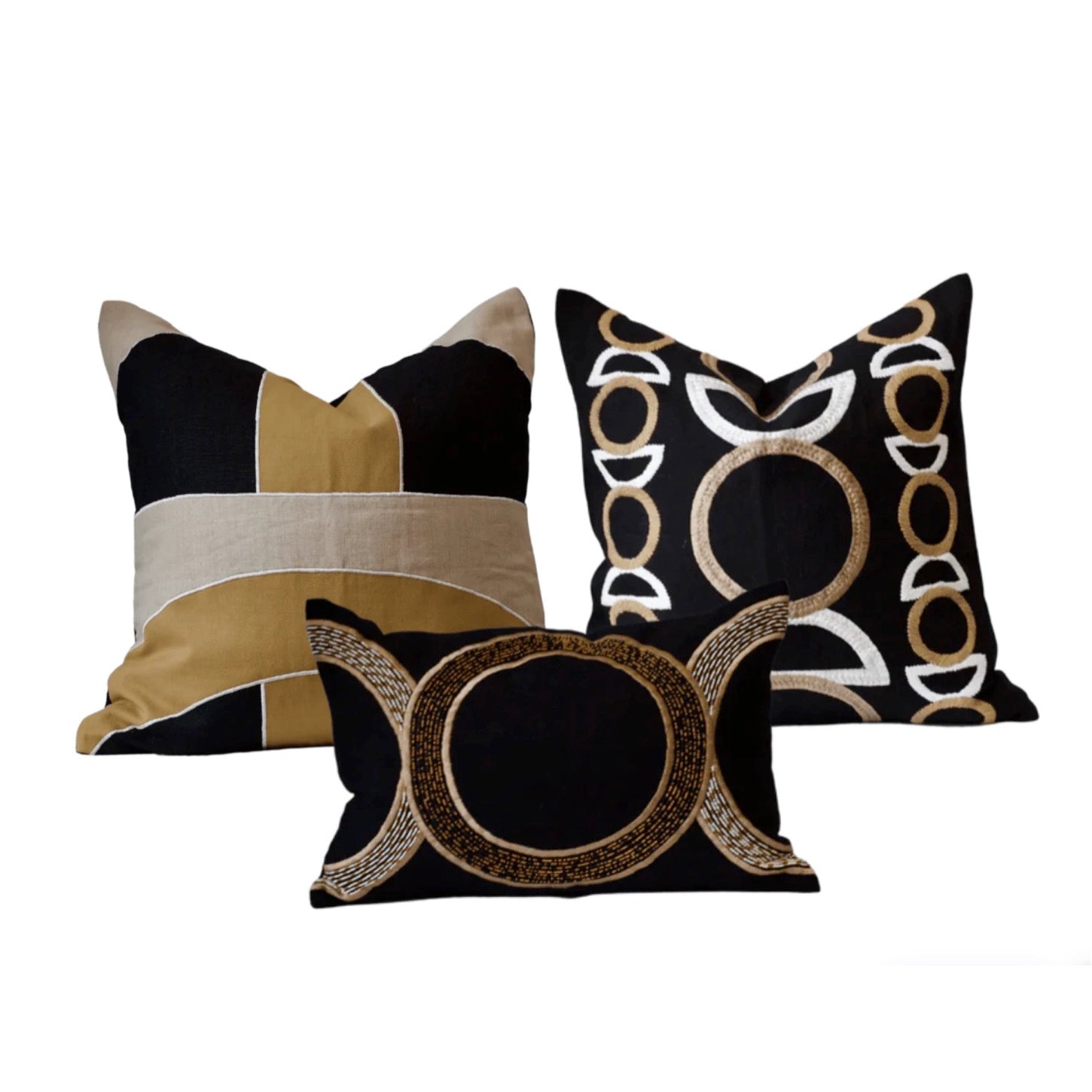 Bandhini Black Inter Gem Cushion Bundle