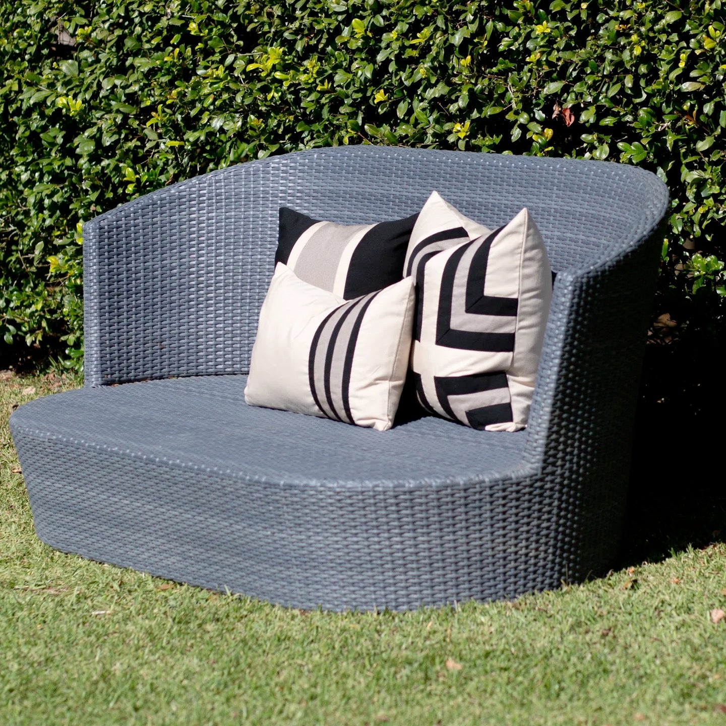 Bandhini Outdoor Black Stripe Lounge Cushion
