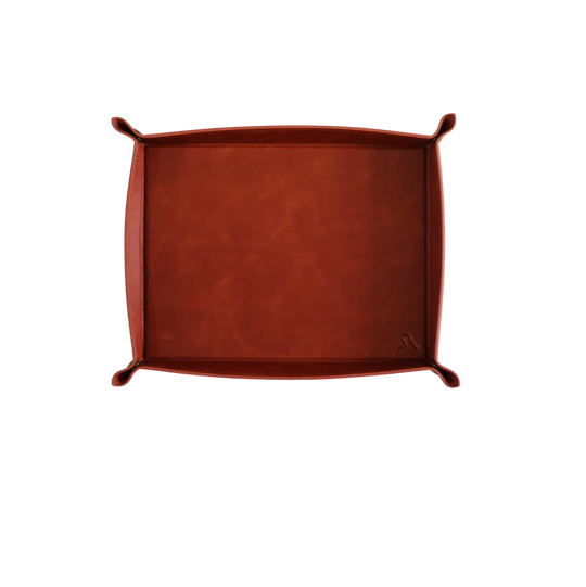 Genuine Leather Valet Tray in Warm Brown