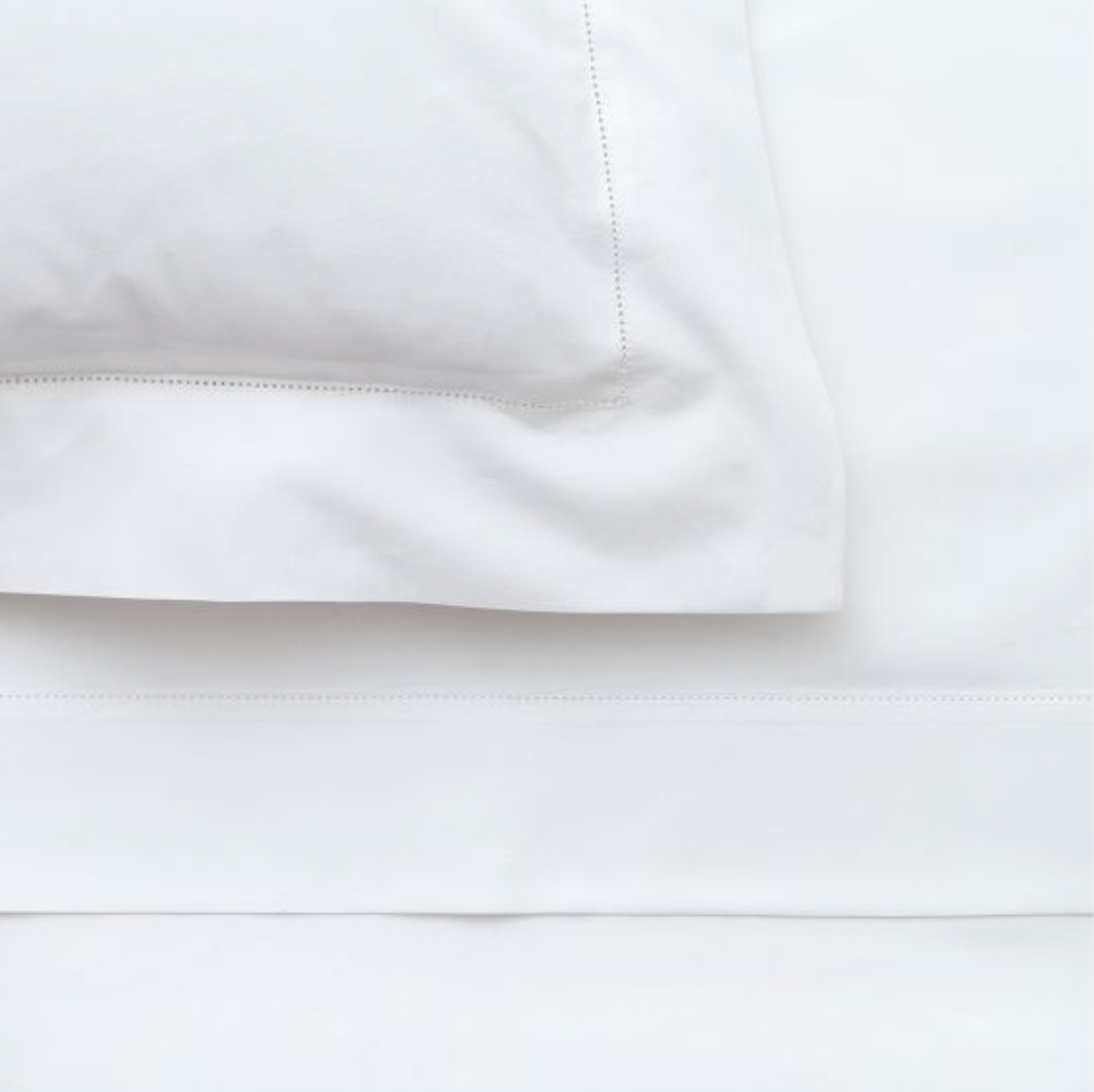 500 Thread Count 100% Egyptian Cotton Percale Sheets With Hemstitch Detail