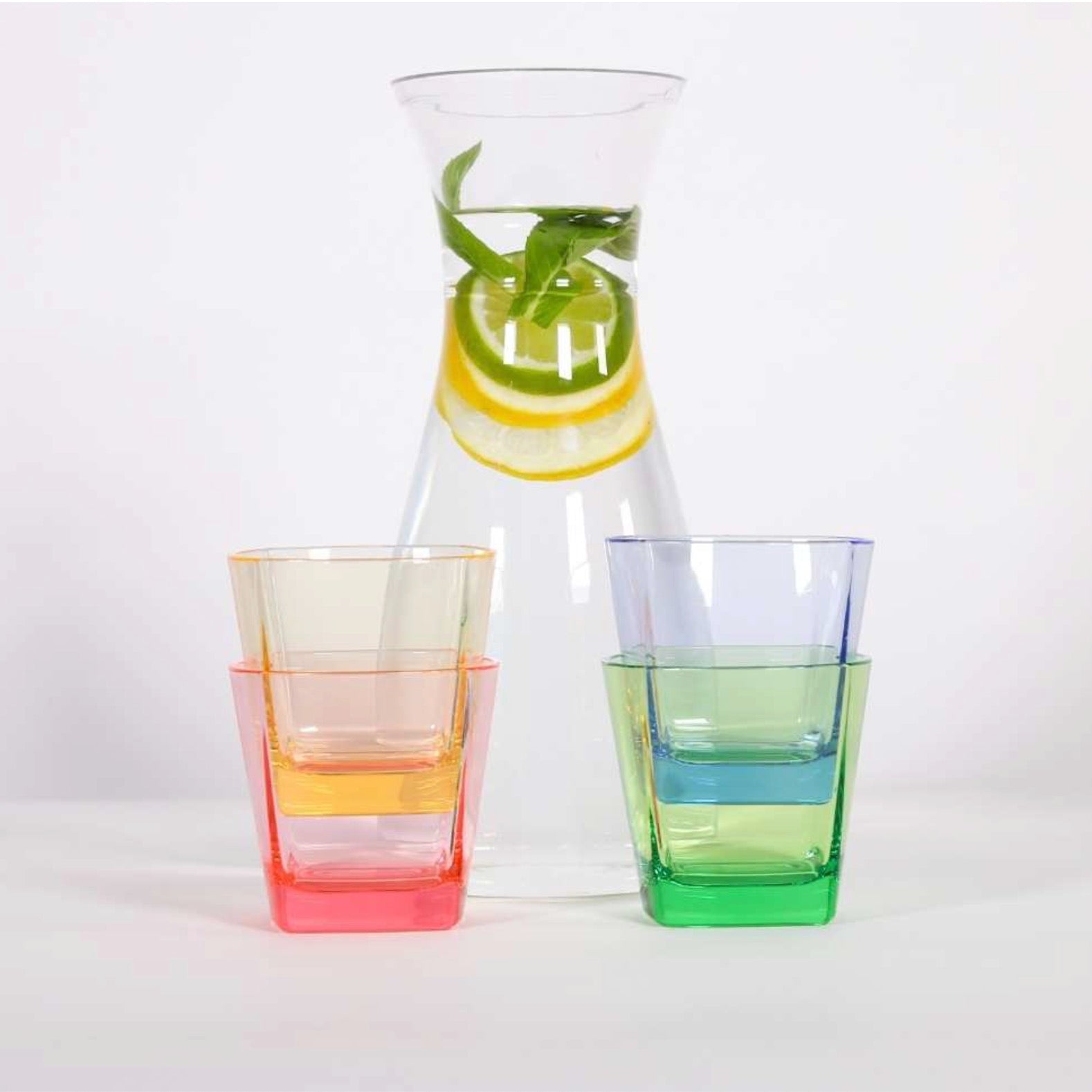 D-Still Milo Coloured Unbreakable Tumbler Glass Set