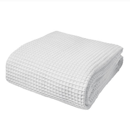 100% Cotton Waffle Weave Blankets White