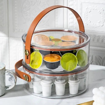 Snacks & Fruit Serving Box With Handle & Lid