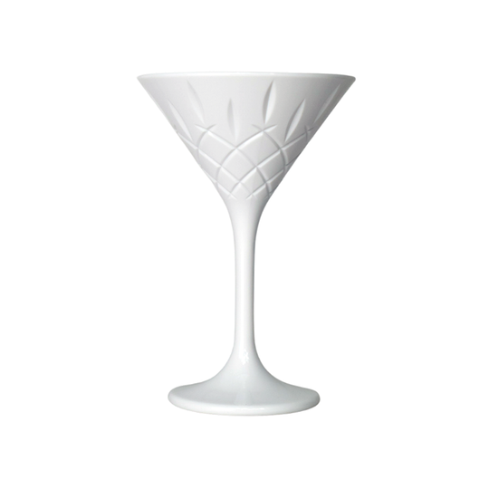 D-Still White Diamond Cut Polycarbonate Martini Glasses Set