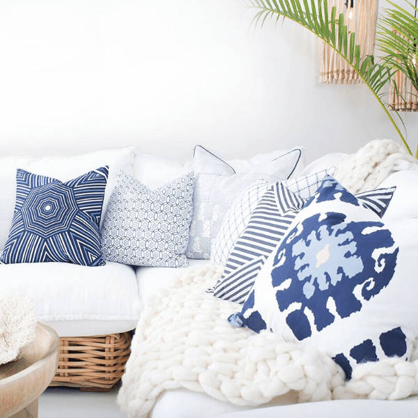 Bandhini Navy Inner Ikat Repeat Lounge Cushion