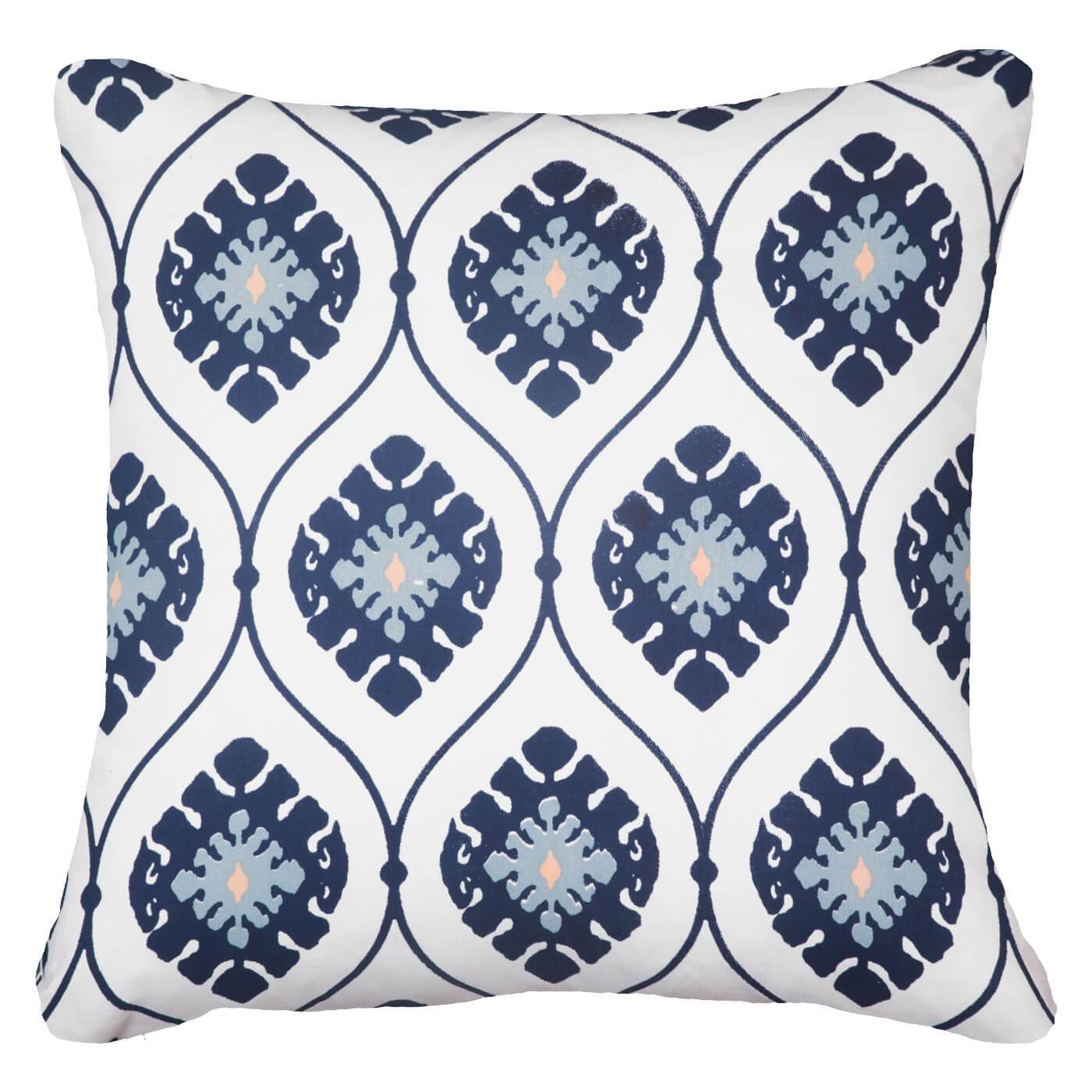 Bandhini Navy Inner Ikat Repeat Lounge Cushion