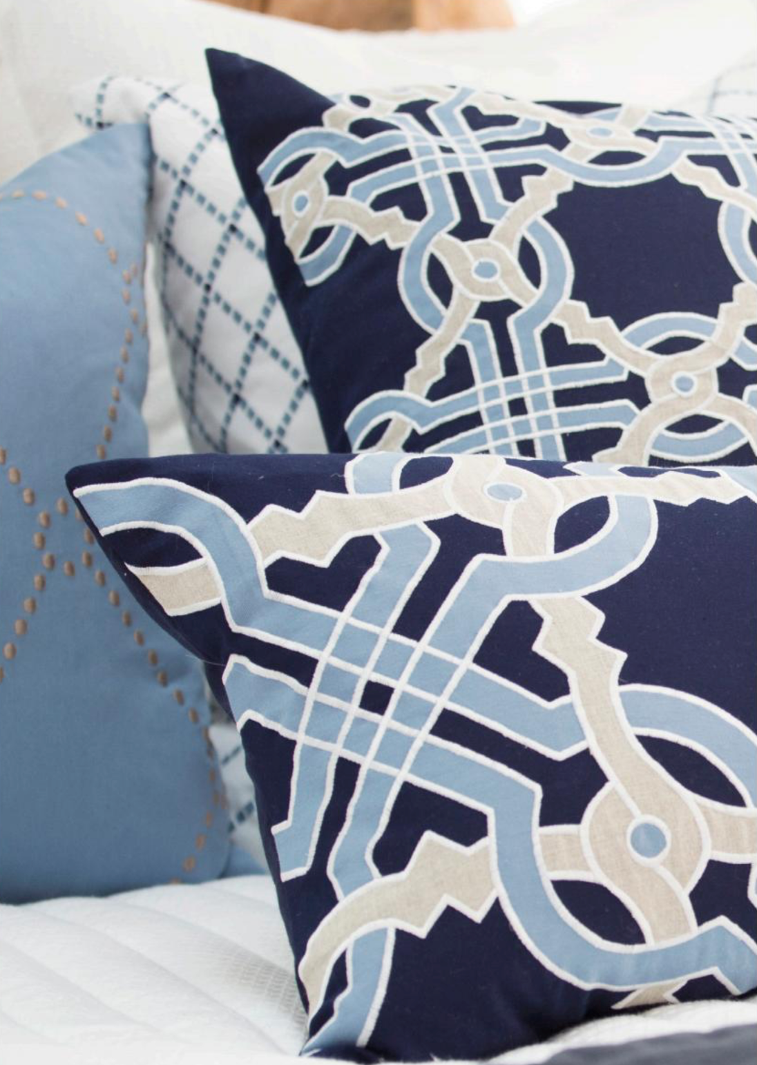 Bandhini Navy Interwined Lounge Cushion
