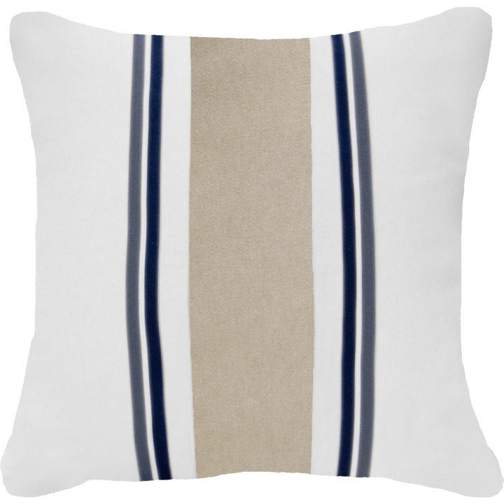Bandhini Outdoor White & Beige Nautical Charlie Cushion
