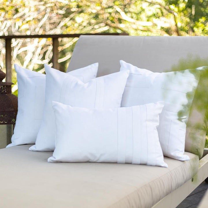Bandhini Outdoor White Regent Cross Lounge Cushion