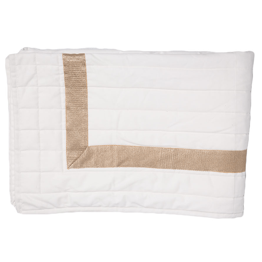 Bandhini White & Gold Tassel Disc Lounge Cushion