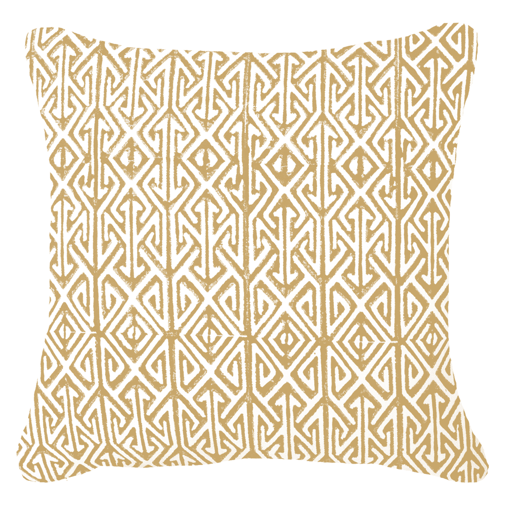 Bandhini White & Gold Tassel Disc Lounge Cushion