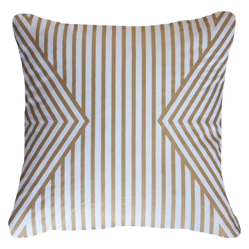 Bandhini White & Gold Braid Euro Cushion Cover