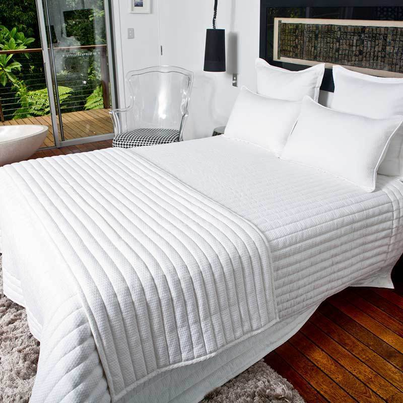 Bandhini White Astroid Quilted Coverlet