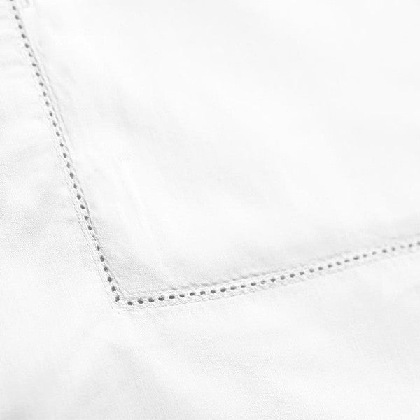 500 Thread Count 100% Egyptian Cotton Percale Sheets With Hemstitch Detail